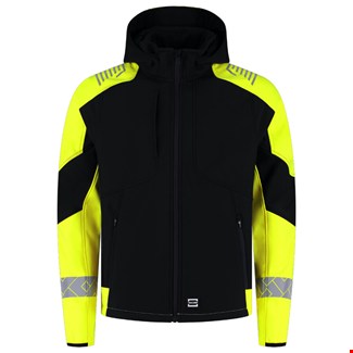 Tricorp Softshell Capuchon Reflective Redefined 406111 Black/Yellow - maat 3XL