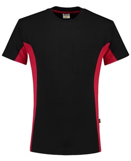 Tricorp T-shirt Bi-Color - Workwear - 102002 - zwart/rood - maat S