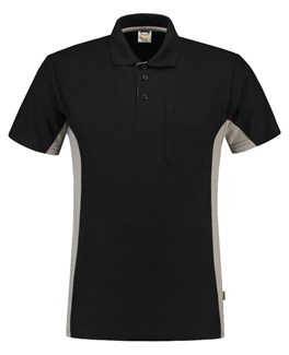 Tricorp Workwear 202002 Bi-Color unisex poloshirt Zwart Grijs 4XL
