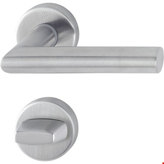 Hoppe deurkruk met wc-rozet - Amsterdam - deurdikte 37/42mm - RVS