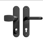 AXA veiligheidsbeslag knopkruk/kruk - SKG*** met kerntrekbeveiliging - Oval Plus kruk Wing+U - PC92 - zwart 