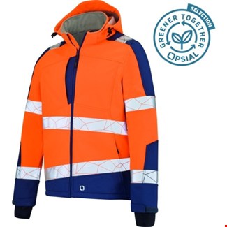 Opsial Softshell jas oranje-marineblauw High-Visibility - maat 5XL