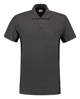 Tricorp Workwear 202002 Bi-color unisex poloshirt Donkergrijs Zwart XXL