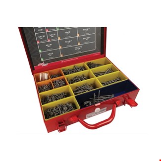 Dynaplus assortimentset unischroeven - OUTDOOR - AR - TX - in stalen koffer
