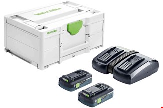 Festool Energie-set - SYS 18V 2x4.0/TCL 6 DUO - 2x4.0 Ah accu en duolader - in systainer