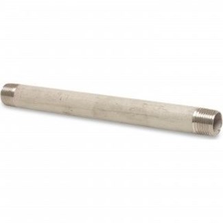 Pijpnippel - Fig.23 - RVS - buiten/buiten - 1.1/4" - 80mm