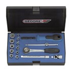 GEDORE doppendoos - D 20 EMU-3 - 1/4 inch - 4-13 mm - in kunststof cassette - 17-delig