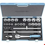 GEDORE dopsleutelset - 1/2" - 10-36mm- in stalen cassette - 28-delig