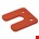 Gebr. Bodegraven drukplaten - met sleuf - 5 mm - kunststof - rood - 192 st