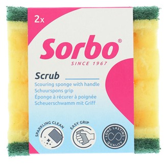 SORBO Schuurspons met handgreep - per 2 stuks