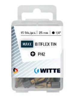 Witte MAXX Bitflex TIN Philips schroefbitsen 25 mm
