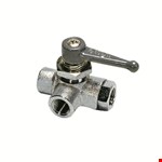 Legris - Kogelkraan - messing vernikkeld - 3-weg - 1/4" - binnen/binnen/binnen - DN6 - 0452.06.13