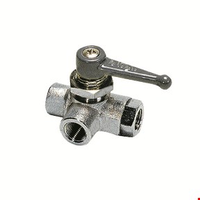 Legris - Kogelkraan - messing vernikkeld - 3-weg - 1/4" - binnen/binnen/binnen - DN6 - 0452.06.13