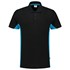Tricorp Workwear 202002 Bi-Color unisex poloshirt Zwart Turquoise M