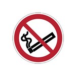 Brady verbodsticker P002 rond10 roken verboden pictogram