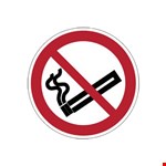Brady verbodsticker P002 rond10 roken verboden pictogram