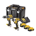 DeWALT DCK266P3T-QW schroef/klopboormachine+slagschroevendraaier 18V XR - Inclusief 3x 5.0Ah Accu, Lader en Koffer