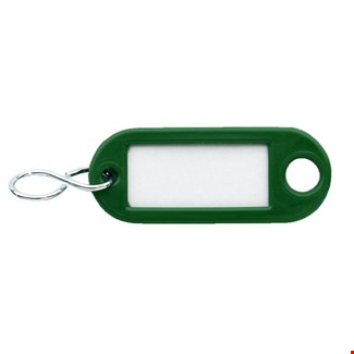 DX sleutellabel met ophangoog en s-haak HL - groen