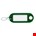 DX sleutellabel met ophangoog en s-haak HL - groen