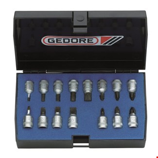 GEDORE dopsleutel schroevendraaierset - INS20PM - 1/4 inch - in kunststof cassette - 15-delig