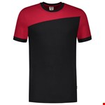 Tricorp 102006 T-shirt bicolor Naden - zwart/rood - maat M