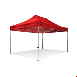 Grizzly werktent - GO-WORK 50 - 3x4,5 m - alum. frame brede voet - rood