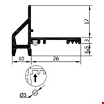 Luvema beglazingsprofiel - 5 m - gegeanodiseerd aluminium - Lu-G6.3.G