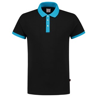 Tricorp Casual 201002 Bi-Color unisex poloshirt Zwart Turquoise XXL