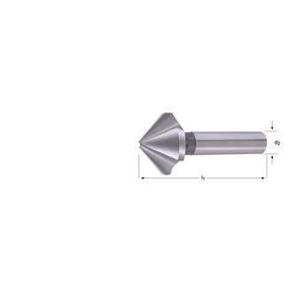 DORMER HSS verzinkboor - 90° - met 3-snijkanten cilindrische schacht - DIN 335 C - ongecoat