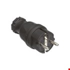 Eurokontakt stekker - rubber - lichtnet - 2p+ra