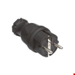Eurokontakt stekker - rubber - lichtnet - 2p+ra