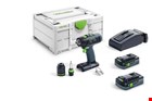 Festool accu schroefboormachine - T 18+3 HPC 4,0 I-Plus - 18 V - 2x4.0 Ah accu en snellader - in systainer SYS 3