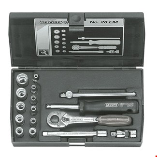 GEDORE handdoppenset - 20 EMU-10 - 1/4 inch - 6-kant - 16-delig