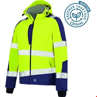 Opsial Softshell jas geel-marineblauw High-Visibility - maat 3XL