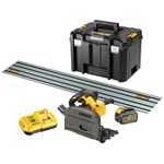 DEWALT DCS520T2R-QW Accu Invalzaag 165mm 54V XR FLEXVOLT - Inclusief 2x 6.0Ah Accu, Lader en Rail