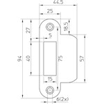 Nemef sluitplaat pa635/17 RVS afgerond korte lip