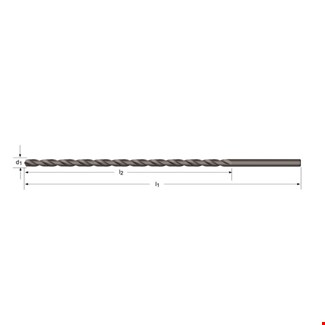 DORMER HSS extra lange spiraalboor - met cilindrische schacht - BS 328 N - stoomontlaten - 10xD