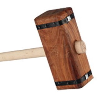 Atlas houten sleg - met steel - rond en vierkant
