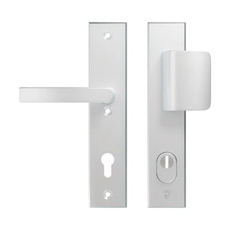 AXA veiligheidsbeslag greep/kruk - SKG*** met kerntrekbeveiliging - Edge Plus D-duwer-Blok - PC92 - alu. F1 