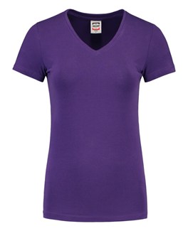 Tricorp dames T-shirt V-hals 190 grams - Casual - 101008 - paars - maat XS
