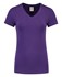 Tricorp dames T-shirt V-hals 190 grams - Casual - 101008 - paars - maat XS