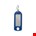 DX sleutellabel met ophangoog en s-haak HL - blauw