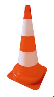 Ivana verkeerskegel - PVC oranje / wit - 30 cm hoog