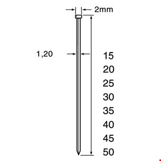 Dutack minibrads - SKN12 - 50 mm - 5000 st - Cnk