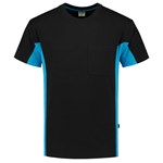 Tricorp T-shirt Bi-Color - Workwear - 102002 - zwart/turquoise - maat 5XL