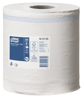 Tork Basic poetspapier - M2 centerfeed - 300 m - 1-laags - 120155