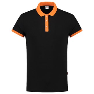 Tricorp Casual 201002 Bi-Color unisex poloshirt Zwart Oranje L