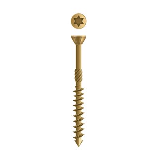Dynaplus glaslatschroef [200x] - AR-BRONZE - platkop-75° - TX-15 - 3.5x50/28mm