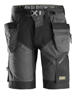 Snickers Workwear korte werkbroek - 6904 - zwart/grijs - maat 48