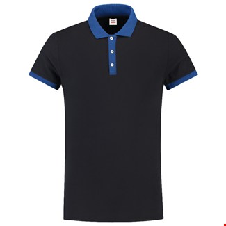 Tricorp Casual 201002 Bi-color unisex poloshirt Marine blauw Koningsblauw M